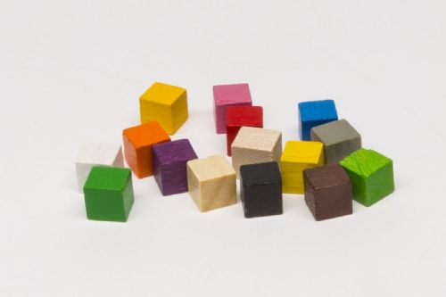 White 10mm wooden cube